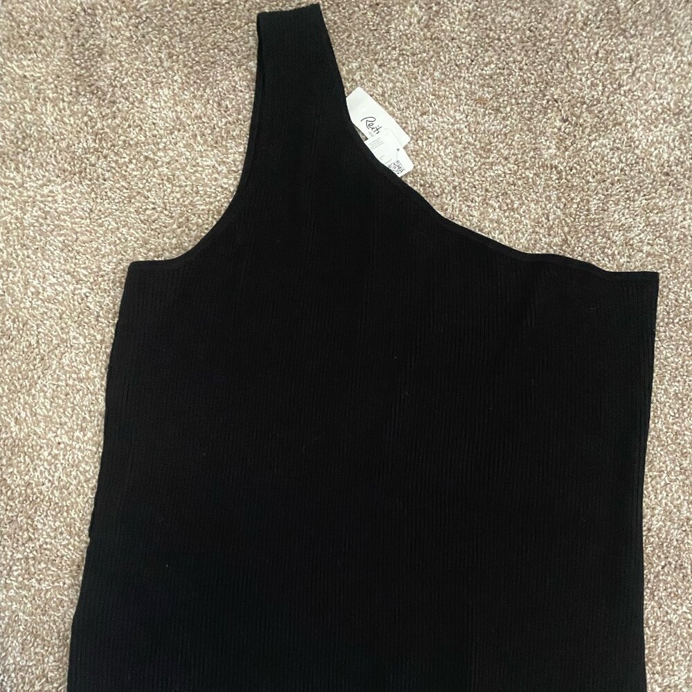 [#10] NWT/Size 3X / One-Shoulder Stretchy Black Top